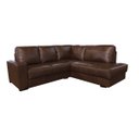 Ver imagem 1 de Sofá de Couro Canto Marrocos 2 Lugares com Chaise Direita - Marrom Bicolor