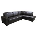 Ver imagem 2 de Sofá de Couro Canto Marrocos 3 Lugares com Chaise Direita - Marrom