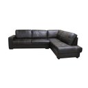 Ver imagem 1 de Sofá de Couro Canto Marrocos 3 Lugares com Chaise Direita - Marrom