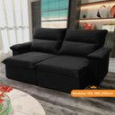 Ver imagem 1 de Sofá Retrátil Reclinável Paris 1,80m Suede Velut Preto Molas no Assento - King House