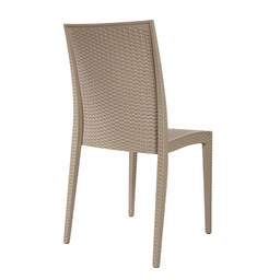 4 Cadeiras Rattan Bege Reforçada - Construmarcas - 3