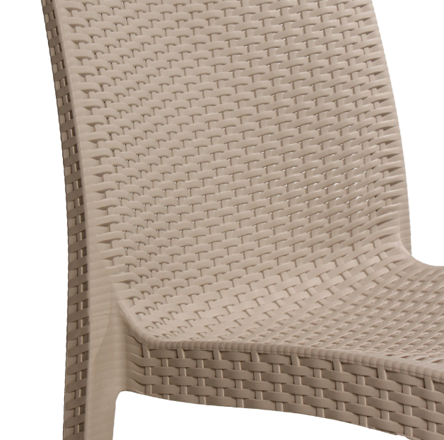 4 Cadeiras Rattan Bege Reforçada - Construmarcas - 4