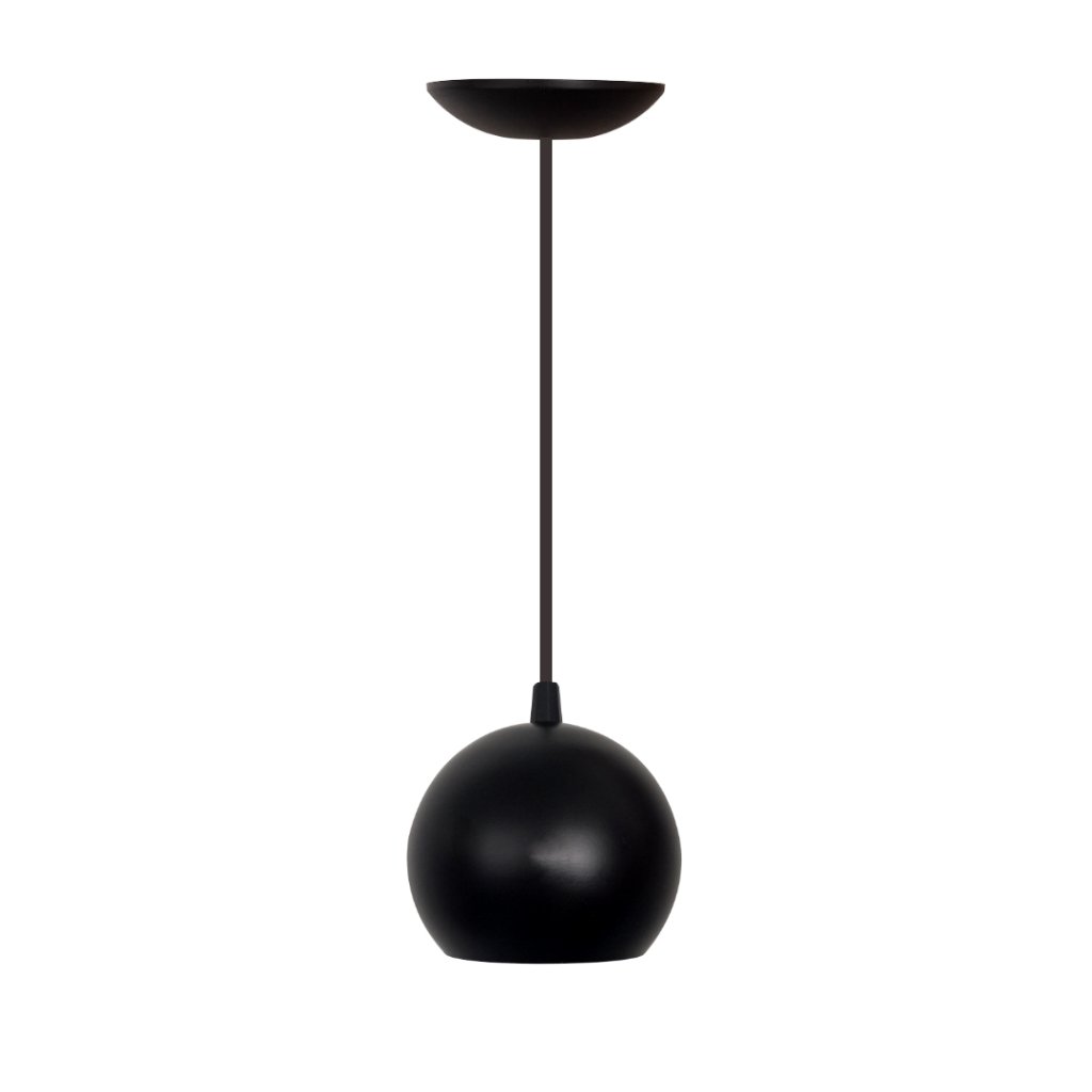 Pendente Luminária de Teto Cúpula Bola Suporte Plástico - Soquete E-27 – Abf Luminárias:preto