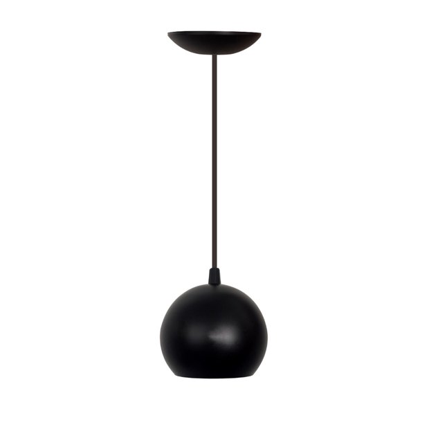 Ver imagem 1 de Pendente Luminária de Teto Cúpula Bola Suporte Plástico - Soquete E-27 – Abf Luminárias:preto