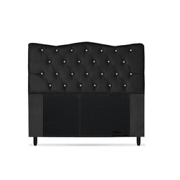 Cabeceira Dunas King Size 195cm com Strass Suede: Preto - 1
