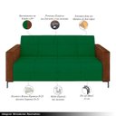 Ver imagem 3 de Sofá Living Decorativo Houston 2 Lugares 200cm Pés em Metal Veludo/ Pu Verde/ Marrom G33 - Gran Belo