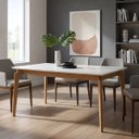 Ver imagem 1 de Mesa de Jantar com Vidro 2,20m X 1,10m - Coralle- Gold Salas