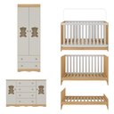 Ver imagem 3 de Quarto de Bebê Completo com Berço Americano 3 em 1 Doçura Multimóveis Mp4810 Madeirado/Off White