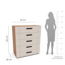 Ver imagem 3 de Cômoda Lisboa com 5 Gavetas 90x104cm Freijó/Creme 240840