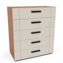 Ver imagem 2 de Cômoda Lisboa com 5 Gavetas 90x104cm Freijó/Creme 240840