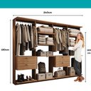Ver imagem 7 de Guarda-Roupas Closet Modulado Alasca 240cm 4 Peças com 4 Gavetas e Cabideiros Freijó Carraro