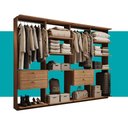 Ver imagem 5 de Guarda-Roupas Closet Modulado Alasca 240cm 4 Peças com 4 Gavetas e Cabideiros Freijó Carraro