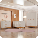 Ver imagem 3 de Quarto de Bebê Berço + Cômoda + Guarda Roupas Fosco Flip Areia Fosco