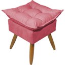 Ver imagem 4 de Kit 2 Poltronas Decorativa e Puff para Sala Recepção Manicure Consultório Quarto Alice Tecido Suede