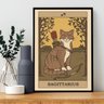 Quadro Carta Tarot Gato Signo Sagitário 24x18cm:madeira Branca - 1