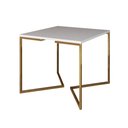 Ver imagem 5 de Mesa Jantar Industrial Quadrada 90Cm Branca Base V Dourada Com 4 Poltronas Daw Madeira Cor: Branco