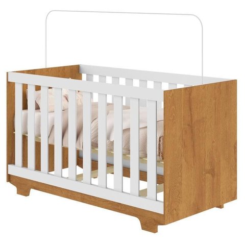 Berço Nacional Life 2217 Branco Amadeirado - Tigus Baby