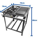 Ver imagem 6 de Fogão Industrial 2 Bocas Alta Pressão P7 com Chapa Bifeteira Metalfour