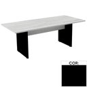 Ver imagem 1 de Mesa de Reunião Retangular 200x90cm Pé Painel Pe25 em MDP Preta com Base Preta