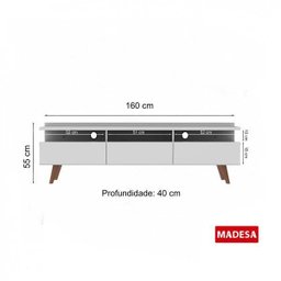 Rack para TV até 50 Polegadas 3 Portas Londres Madesa - 3