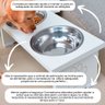 Comedouro Elevado Pet Cachorro Mdf Duo - Inox - 3