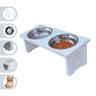 Comedouro Elevado Pet Cachorro Mdf Duo - Inox - 1