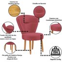 Ver imagem 3 de Poltrona Estofada para Sala de Jantar Camarim Estúdio de Beleza Resistente Pés de Madeira