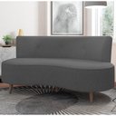 Ver imagem 2 de Sofá 2 Lugares para Sala Living 135cm Pés Palito Korah K04 Linho Cinza Escuro - Mpozenato