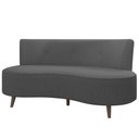 Ver imagem 1 de Sofá 2 Lugares para Sala Living 135cm Pés Palito Korah K04 Linho Cinza Escuro - Mpozenato