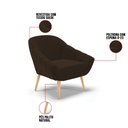 Ver imagem 7 de Kit 02 Poltronas Giovana Suede Pés Palito Natural - D’Rossi - Marrom