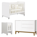Ver imagem 2 de Quarto de Bebê Berço Evolution + Cômoda 1 Porta 3 Gavetas Classic Branco