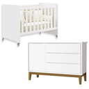 Ver imagem 1 de Quarto de Bebê Berço Evolution + Cômoda 1 Porta 3 Gavetas Classic Branco