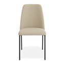Ver imagem 4 de Kit 04 Cadeiras Sala de Jantar Lior com Encosto Estofado Base Preta Linho Bege - Abmaza