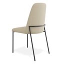 Ver imagem 5 de Kit 04 Cadeiras Sala de Jantar Lior com Encosto Estofado Base Preta Linho Bege - Abmaza