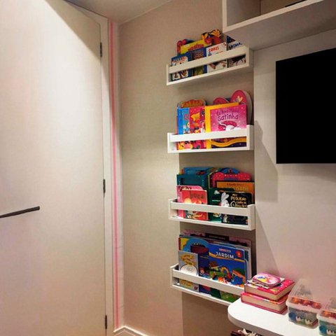 Prateleira Porta Livro Em MDF - 4 Peças