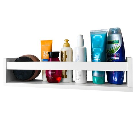 Prateleira Para Banheiro Cosméticos Branco Kit 2 Peças