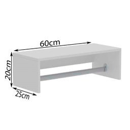 Cabideiro de Parede para Quarto/lavanderia 60x20x25 - 5