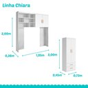 Ver imagem 3 de Conjunto Modulado Completo Chiara Quarto Infantil Roupeiro 4 Portas 2 Gavetas Bicama Branco Phoenix