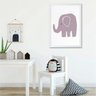 Quadro infantil desenho elefante cinza - 3