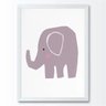 Quadro infantil desenho elefante cinza - 1