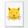 Quadro infantil desenho gato amarelo - 1