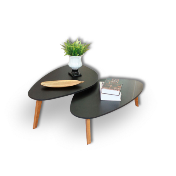 Conjunto de Mesa de Centro Orgânica Black Paris