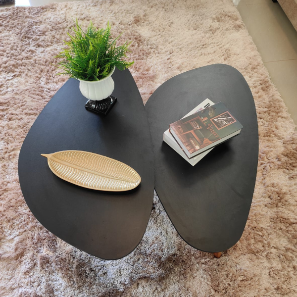 Conjunto de Mesa de Centro Orgânica Black Paris - 4