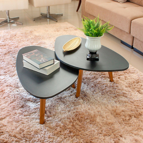 Conjunto de Mesa de Centro Orgânica Black Paris - 2