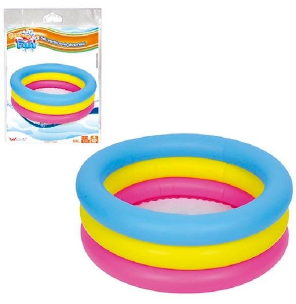 Piscina Inflavel 3 Aneis 88l Colors 25x76cm Summer Fun