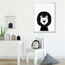 Ver imagem 3 de Quadro infantil desenho leão preto e branco