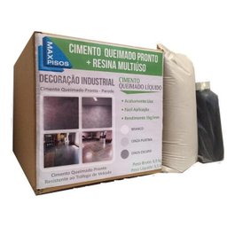 kit Cimento Queimado Líquido Piso Maxpisos Cor Cinza Escuro + Resina Multiuso Resistente ao tráfego - 4 kit Cimento Queimado Líquido Piso Maxpisos Cor Cinza Escuro + Resina Multiuso Resistente ao tráfego - 4