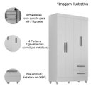 Ver imagem 4 de Kit Guarda-Roupa Solteiro 4 Portas e Cômoda 4 Gavetas Lisa Nature/Off White