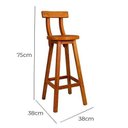 Ver imagem 3 de Kit 2 Banquetas Alta de Madeira com Encosto