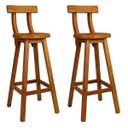 Ver imagem 1 de Kit 2 Banquetas Alta de Madeira com Encosto